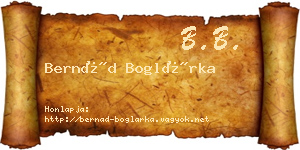 Bernád Boglárka névjegykártya